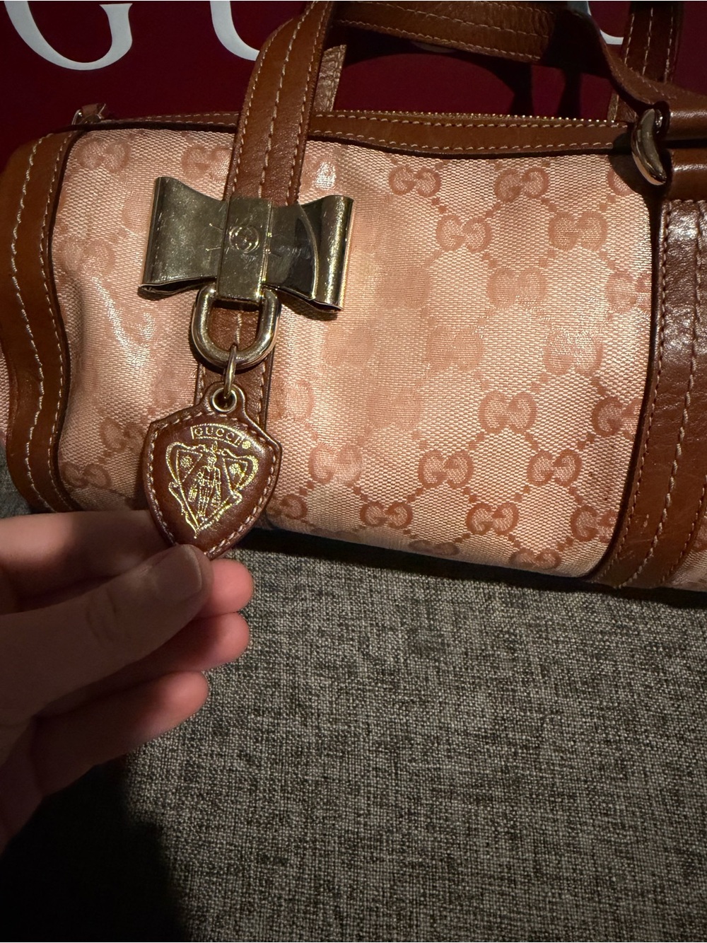 Gucci Pink/Brown GG Crystal Duchessa Small Boston Bag - Picture 4 of 16